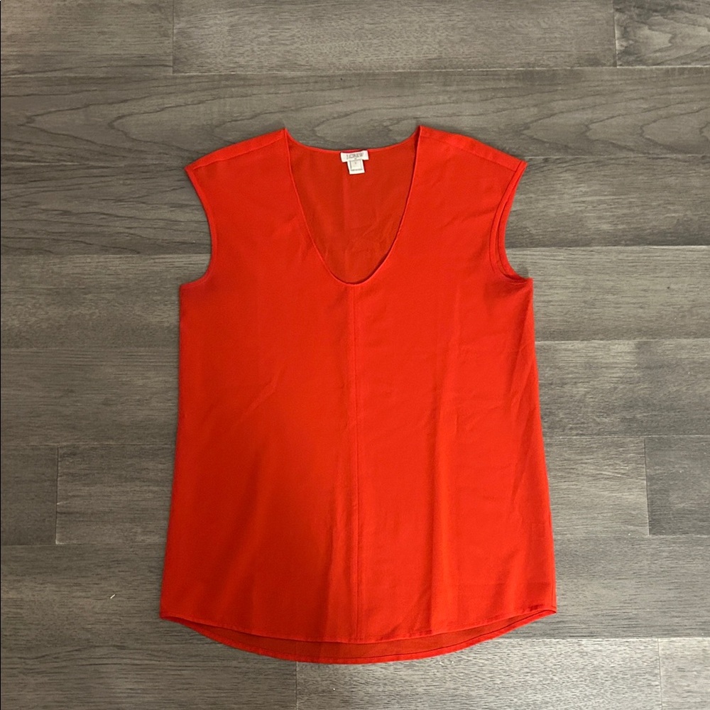J. Crew Bright Red Sleeveless Blouse